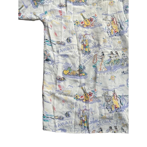 VTG Avanti Silk Hawaiian Shirt kiloi i ke upena Pa’u Rider uliuli Beach Comber S - Picture 10 of 13